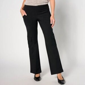 NEW Women with Control Tummy Control Boot-cut Cargo Trousers-Black-4X-A630147
